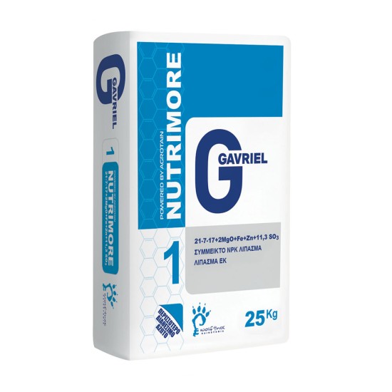 Σταθεροποιημένο λίπασμα Nutrimore 21-7-17(Μ)+2MgO+Fe+Zn παλέτα 1575kg