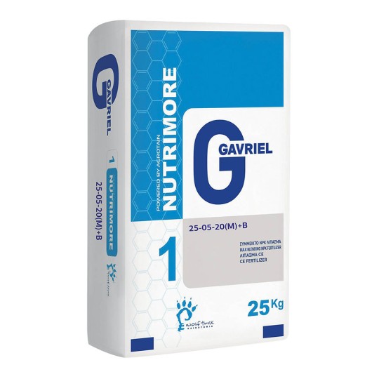 Σταθεροποιημένο λίπασμα Nutrimore  25-05-20(M)+B παλέτα 1575kg
