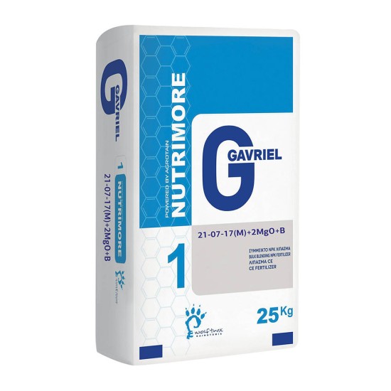 Σταθεροποιημένο λίπασμα Nutrimore 21-7-17(M)+2MgO+B 25kg Πακέτο προσφοράς Μεταφορικών Σταθεροποιημένο λίπασμα Nutrimore 21-7-17(M)+2MgO+B 25kg Πακέτο προσφοράς Μεταφορικών